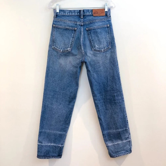 Moussy Vintage Orin JW Tapered Straight Leg High Waist Distressed Denim Jeans 25 - Picture 7 of 11